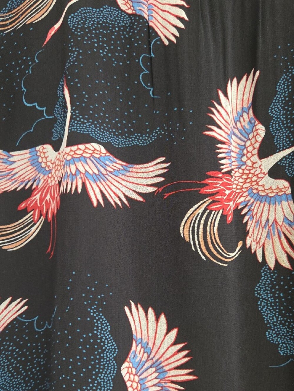 Daniel Rainn Black Bird-Print Flutter Sleeve Blouse - Picture 4 of 9